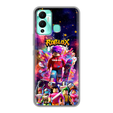 Силиконовый противоударный чехол на Infinix Hot 12 Play с принтом Roblox Роблокс