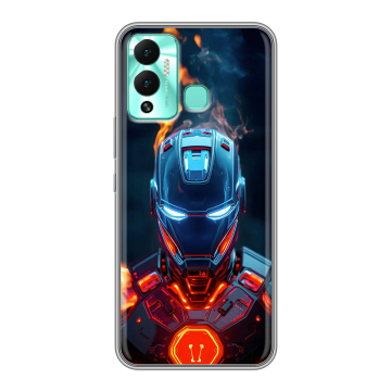 Силиконовый противоударный чехол на Infinix Hot 12 Play с принтом IronMan Железный человек