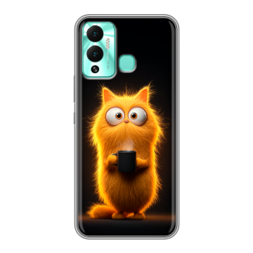 Силиконовый противоударный чехол на Infinix Hot 12 Play с принтом Смешной кот