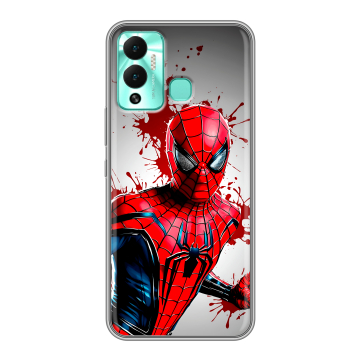 Силиконовый противоударный чехол на Infinix Hot 12 Play с принтом Spiderman Человек паук