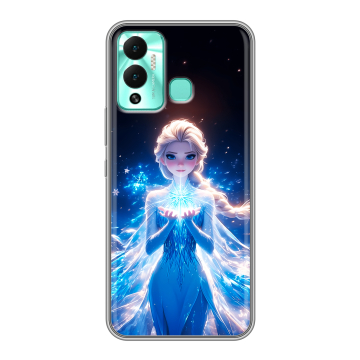 Силиконовый противоударный чехол на Infinix Hot 12 Play с принтом Холодное сердце Frozen