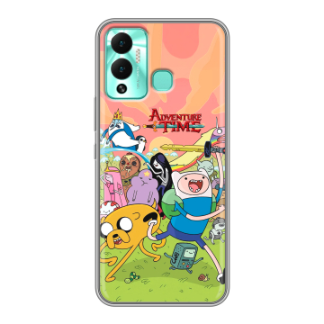 Силиконовый противоударный чехол на Infinix Hot 12 Play с принтом Adventure time Время приключений
