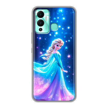 Силиконовый противоударный чехол на Infinix Hot 12 Play с принтом Холодное сердце Frozen