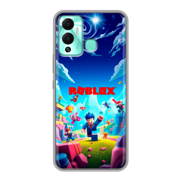 Силиконовый противоударный чехол на Infinix Hot 12 Play с принтом Roblox Роблокс