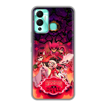 Силиконовый противоударный чехол на Infinix Hot 12 Play с принтом Hazbin Hotel Отель Хазбин