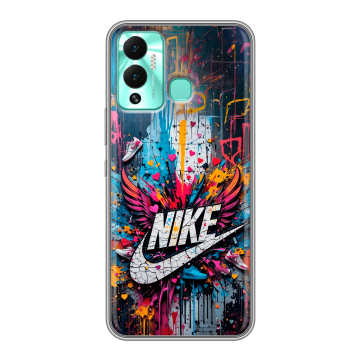 Силиконовый противоударный чехол на Infinix Hot 12 Play с принтом Nike Найк