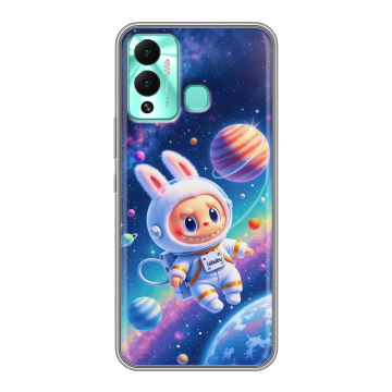 Силиконовый противоударный чехол на Infinix Hot 12 Play с принтом Labubu Лабубу