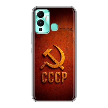 Силиконовый противоударный чехол на Infinix Hot 12 Play с принтом Флаг Герб СССР