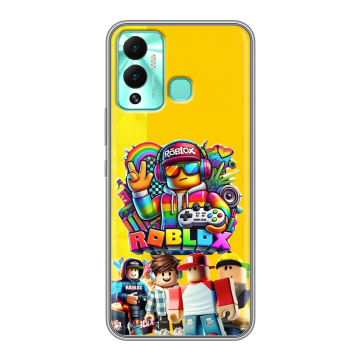 Силиконовый противоударный чехол на Infinix Hot 12 Play с принтом Roblox Роблокс
