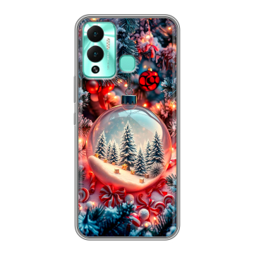 Силиконовый противоударный чехол на Infinix Hot 12 Play с принтом Новый год