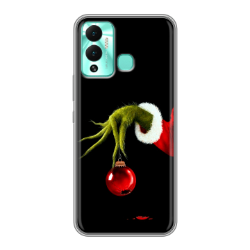 Силиконовый противоударный чехол на Infinix Hot 12 Play с принтом Новый год Гринч