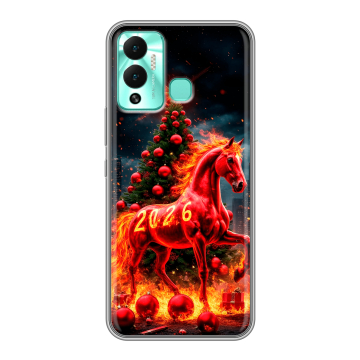 Силиконовый противоударный чехол на Infinix Hot 12 Play с принтом Новый год