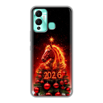 Силиконовый противоударный чехол на Infinix Hot 12 Play с принтом Новый год