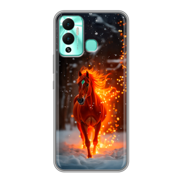 Силиконовый противоударный чехол на Infinix Hot 12 Play с принтом Новый год
