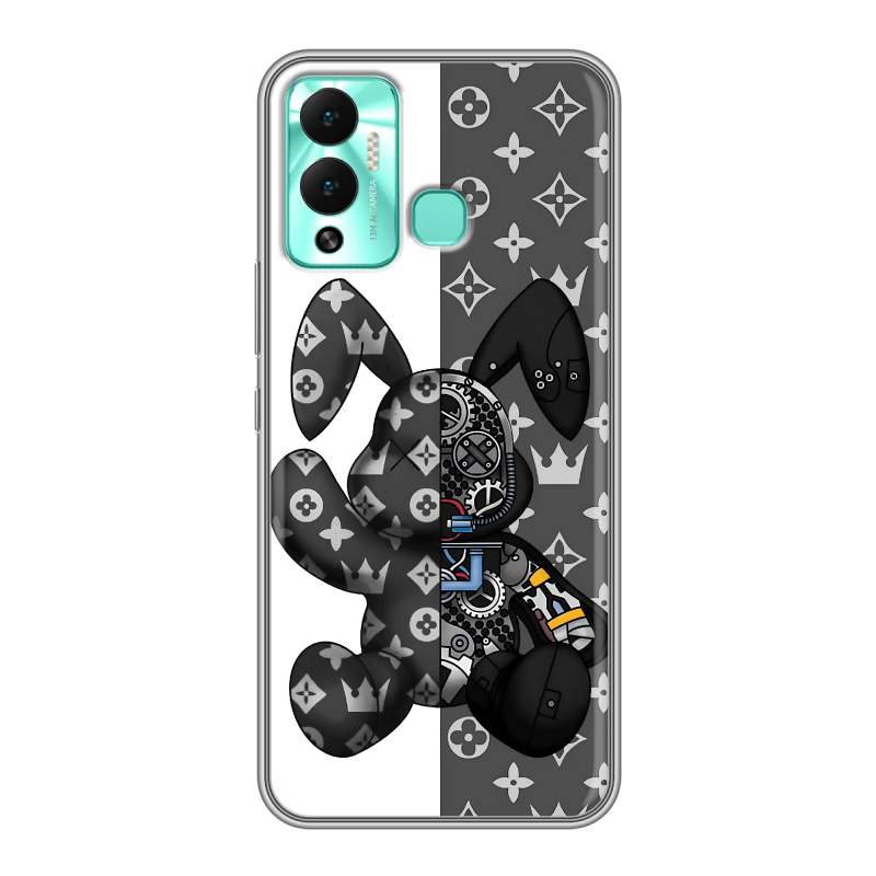 Силиконовый противоударный чехол на Infinix Hot 12 Play с принтом Луи робот Силиконовый противоударный чехол на Infinix Hot 12 Play с принтом Луи робот