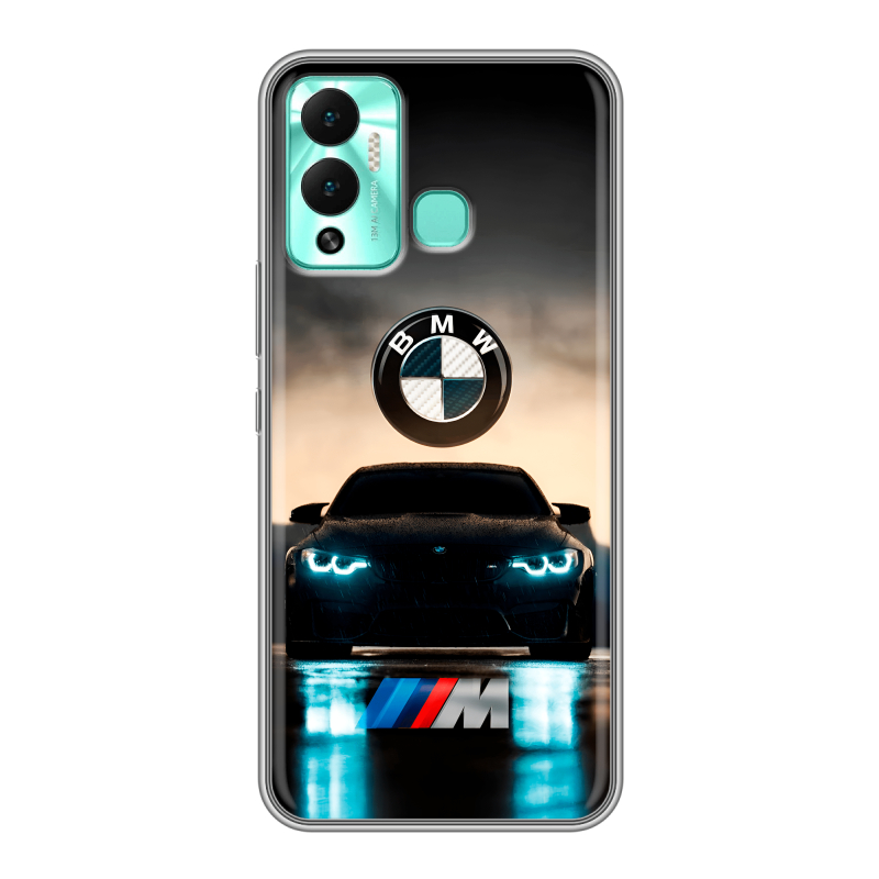 Силиконовый противоударный чехол на Infinix Hot 12 Play с принтом БМВ BMW Силиконовый противоударный чехол на Infinix Hot 12 Play с принтом БМВ BMW