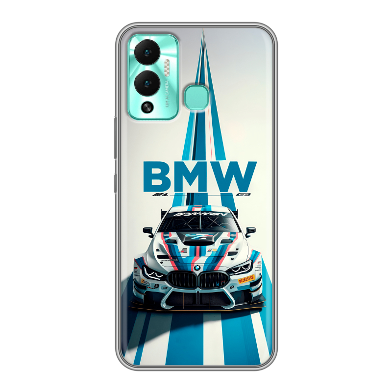 Силиконовый противоударный чехол на Infinix Hot 12 Play с принтом БМВ BMW Силиконовый противоударный чехол на Infinix Hot 12 Play с принтом БМВ BMW
