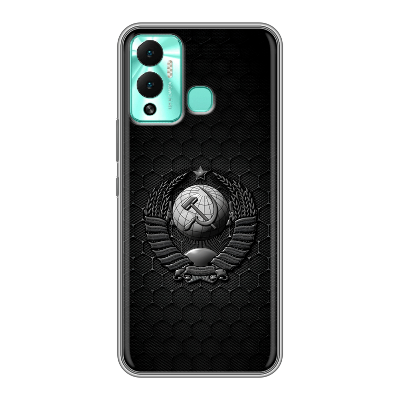Силиконовый противоударный чехол на Infinix Hot 12 Play с принтом Герб Флаг СССР Силиконовый противоударный чехол на Infinix Hot 12 Play с принтом Герб Флаг СССР