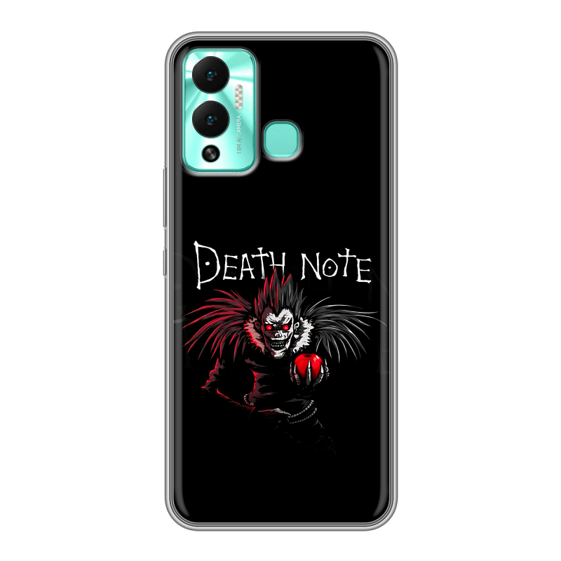 Силиконовый противоударный чехол на Infinix Hot 12 Play с принтом Death note Тетрадь смерти Силиконовый противоударный чехол на Infinix Hot 12 Play с принтом Death note Тетрадь смерти