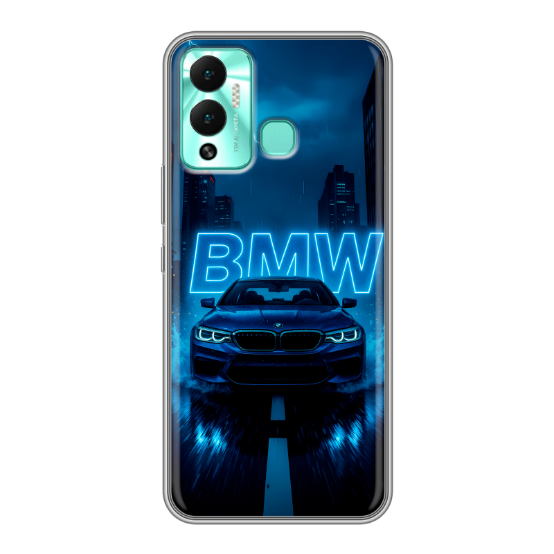 Силиконовый противоударный чехол на Infinix Hot 12 Play с принтом BMW БМВ Силиконовый противоударный чехол на Infinix Hot 12 Play с принтом BMW БМВ