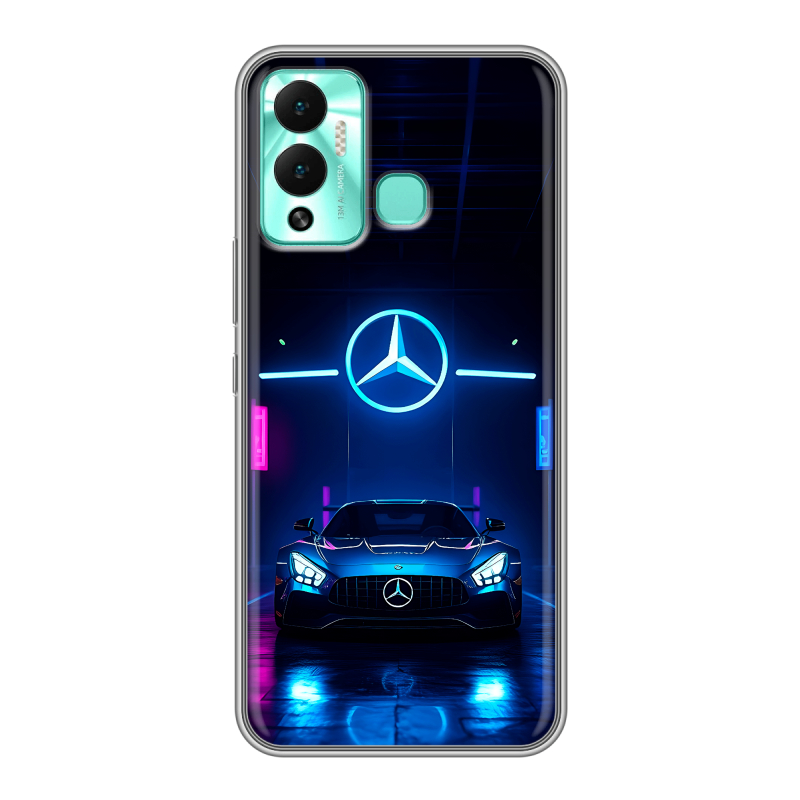 Силиконовый противоударный чехол на Infinix Hot 12 Play с принтом Mercedes Мерседес Силиконовый противоударный чехол на Infinix Hot 12 Play с принтом Mercedes Мерседес