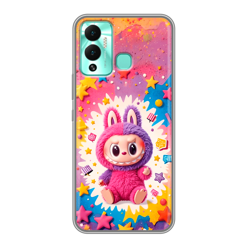 Силиконовый противоударный чехол на Infinix Hot 12 Play с принтом Labubu Лабубу Силиконовый противоударный чехол на Infinix Hot 12 Play с принтом Labubu Лабубу