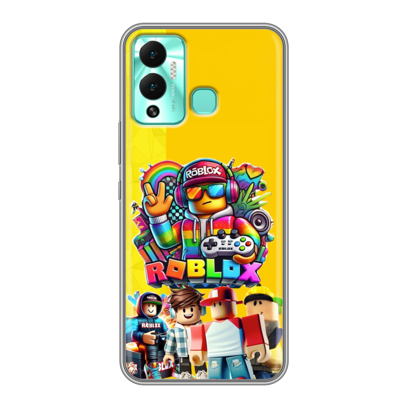 Силиконовый противоударный чехол на Infinix Hot 12 Play с принтом Roblox Роблокс Силиконовый противоударный чехол на Infinix Hot 12 Play с принтом Roblox Роблокс