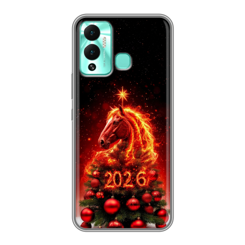 Силиконовый противоударный чехол на Infinix Hot 12 Play с принтом Новый год Силиконовый противоударный чехол на Infinix Hot 12 Play с принтом Новый год