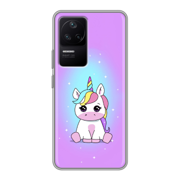 Силиконовый чехол на Xiaomi Poco F4 с принтом Единорог Силиконовый чехол на Xiaomi Poco F4 с принтом Единорог