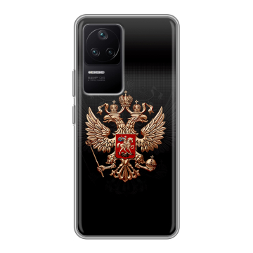 Силиконовый чехол на Xiaomi Poco F4 с принтом Герб России Силиконовый чехол на Xiaomi Poco F4 с принтом Герб России