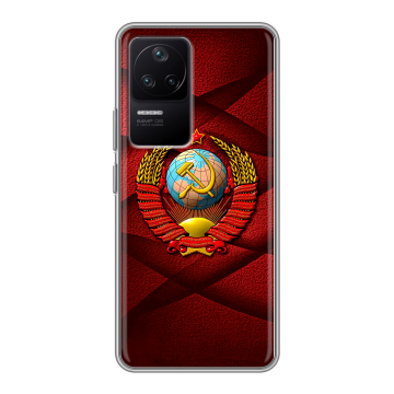 Силиконовый чехол на Xiaomi Poco F4 с принтом Герб СССР Силиконовый чехол на Xiaomi Poco F4 с принтом Герб СССР