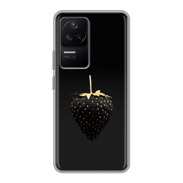 Силиконовый чехол на Xiaomi Poco F4 с принтом Черная клубника Силиконовый чехол на Xiaomi Poco F4 с принтом Черная клубника