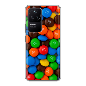 Силиконовый чехол на Xiaomi Poco F4 с принтом Конфеты Силиконовый чехол на Xiaomi Poco F4 с принтом Конфеты