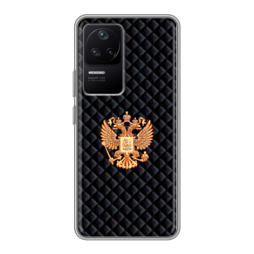 Силиконовый чехол на Xiaomi Poco F4 с принтом Герб России принт Силиконовый чехол на Xiaomi Poco F4 с принтом Герб России принт
