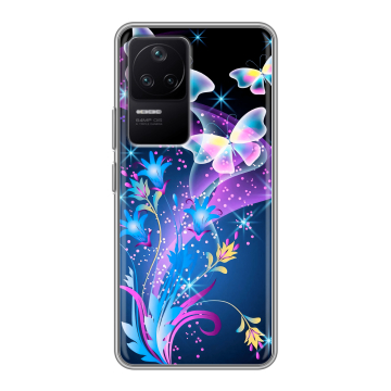 Силиконовый чехол на Xiaomi Poco F4 с принтом Бабочки Силиконовый чехол на Xiaomi Poco F4 с принтом Бабочки
