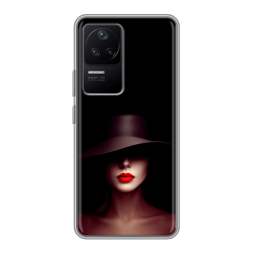 Силиконовый чехол на Xiaomi Poco F4 с принтом Девушка в шляпе