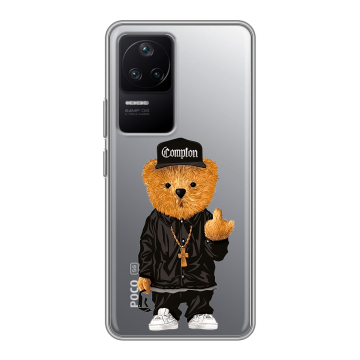 Силиконовый чехол на Xiaomi Poco F4 с принтом Мишка Силиконовый чехол на Xiaomi Poco F4 с принтом Мишка