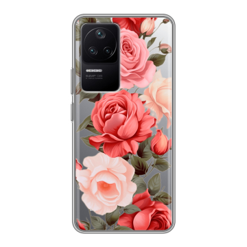 Силиконовый чехол на Xiaomi Poco F4 с принтом Розы