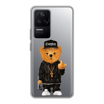 Силиконовый чехол на Xiaomi Poco F4 с принтом Плюшевый медведь Силиконовый чехол на Xiaomi Poco F4 с принтом Плюшевый медведь