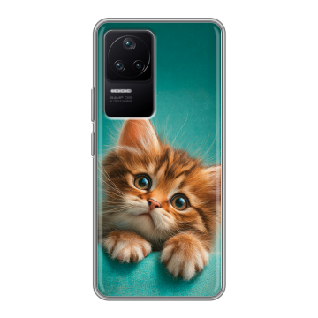 Силиконовый чехол на Xiaomi Poco F4 с принтом котенок Силиконовый чехол на Xiaomi Poco F4 с принтом котенок