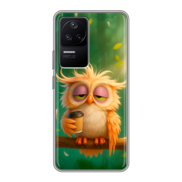 Силиконовый чехол на Xiaomi Poco F4 с принтом сова Силиконовый чехол на Xiaomi Poco F4 с принтом сова