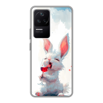Силиконовый чехол на Xiaomi Poco F4 с принтом кролик зайчик Силиконовый чехол на Xiaomi Poco F4 с принтом кролик зайчик