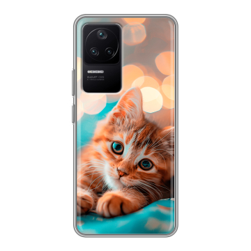 Силиконовый чехол на Xiaomi Poco F4 с принтом котик