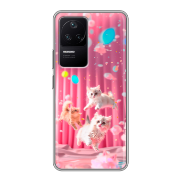 Силиконовый чехол на Xiaomi Poco F4 с принтом милые котики Силиконовый чехол на Xiaomi Poco F4 с принтом милые котики