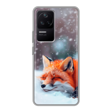 Силиконовый чехол на Xiaomi Poco F4 с принтом лиса