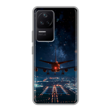 Силиконовый чехол на Xiaomi Poco F4 с принтом самолет Силиконовый чехол на Xiaomi Poco F4 с принтом самолет