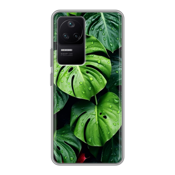 Силиконовый чехол на Xiaomi Poco F4 с принтом Листья