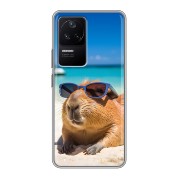 Силиконовый чехол на Xiaomi Poco F4 с принтом Капибара Силиконовый чехол на Xiaomi Poco F4 с принтом Капибара