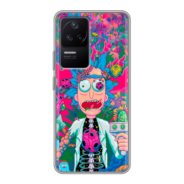 Силиконовый чехол на Xiaomi Poco F4 с принтом Рик и Морти Rick Morty