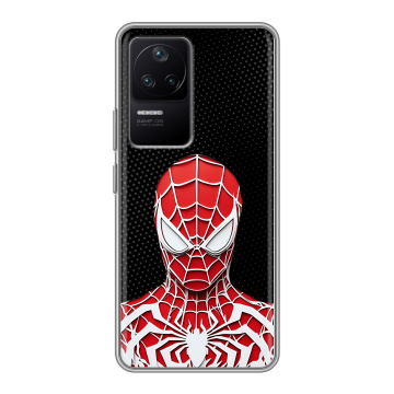 Силиконовый чехол на Xiaomi Poco F4 с принтом человек паук spiderman
